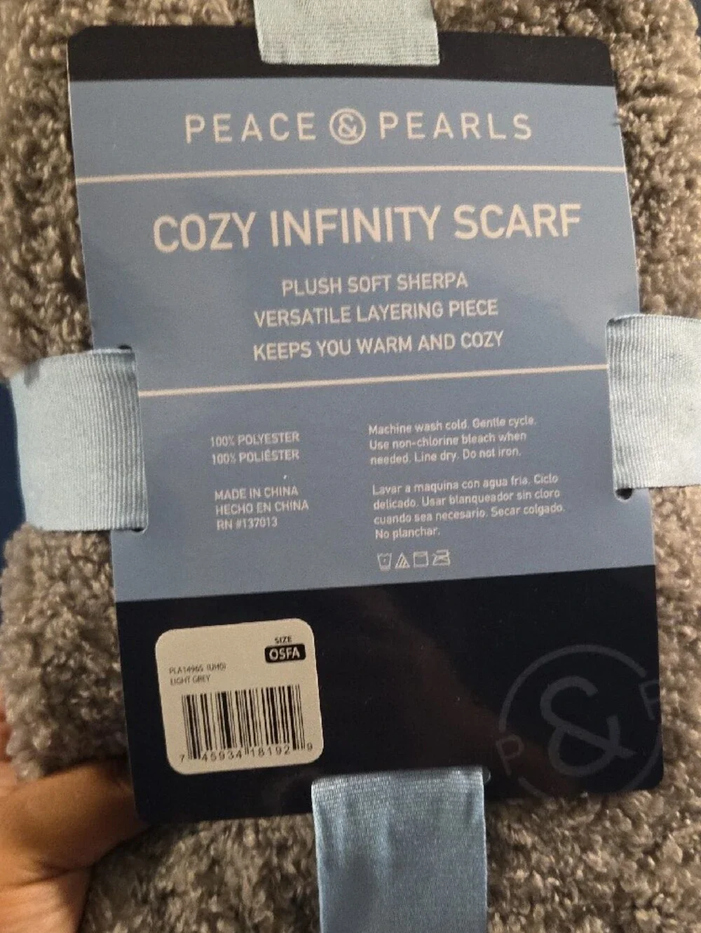 Cozy Infinity Scarf in Light Grey